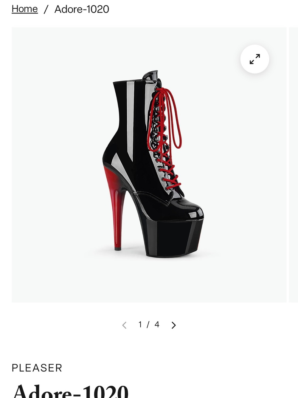 Pleaser Black and Red Platform Boots